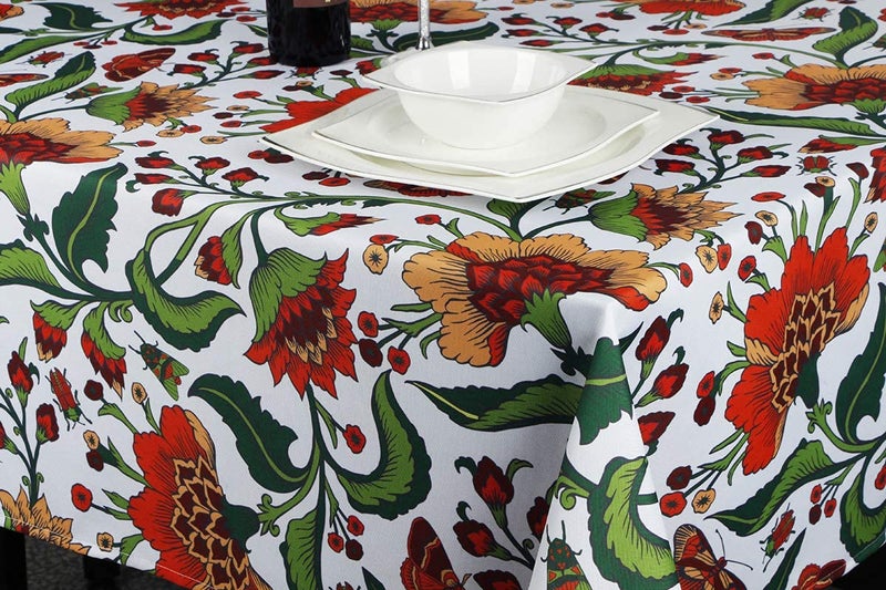 EHouseHome Outdoor and Indoor Spill Proof Waterproof Tablecloth,Vintage Floral Design Patio Fabric Table Cover,Home Dinner DÃ©cor Wrinkle Free Table Cloths 60x120Inch Rectangle,Babala - Image 5